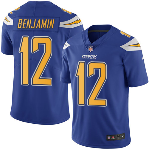 Nike Chargers #12 Travis Benjamin Electric Blue Men's Stitched NFL Limited Rush Jersey - Click Image to Close